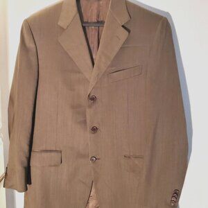 Canali Italy Mens 38 Dark Beige solid 3 Button Sport Coat Blazer
